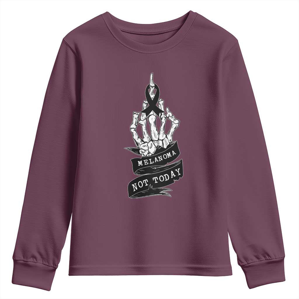 Melanoma Fighter Not Today Youth Sweatshirt Skin Cancer Support Gift