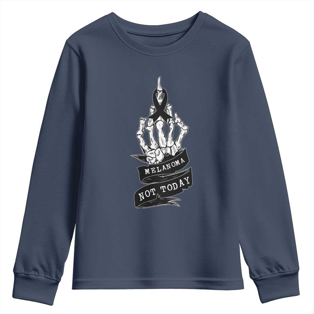 Melanoma Fighter Not Today Youth Sweatshirt Skin Cancer Support Gift