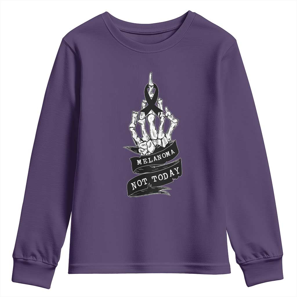 Melanoma Fighter Not Today Youth Sweatshirt Skin Cancer Support Gift