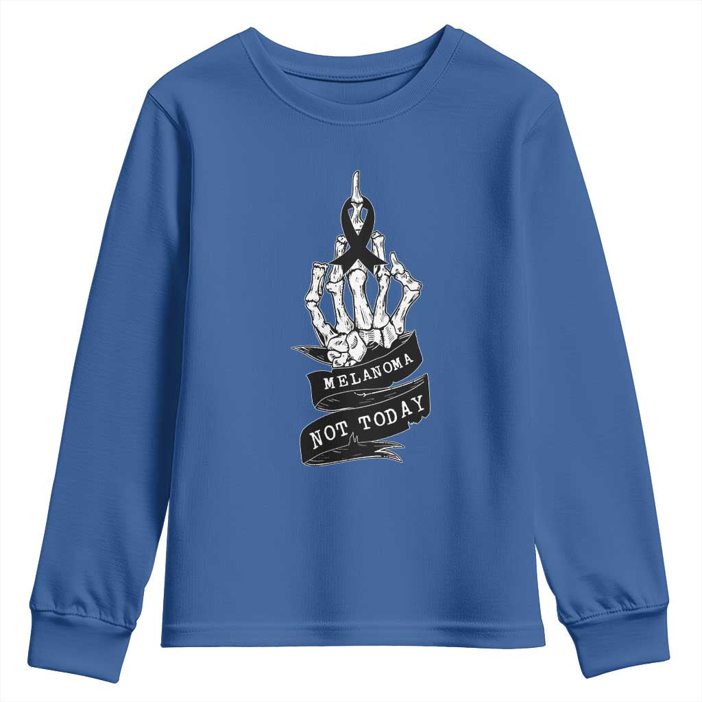 Melanoma Fighter Not Today Youth Sweatshirt Skin Cancer Support Gift