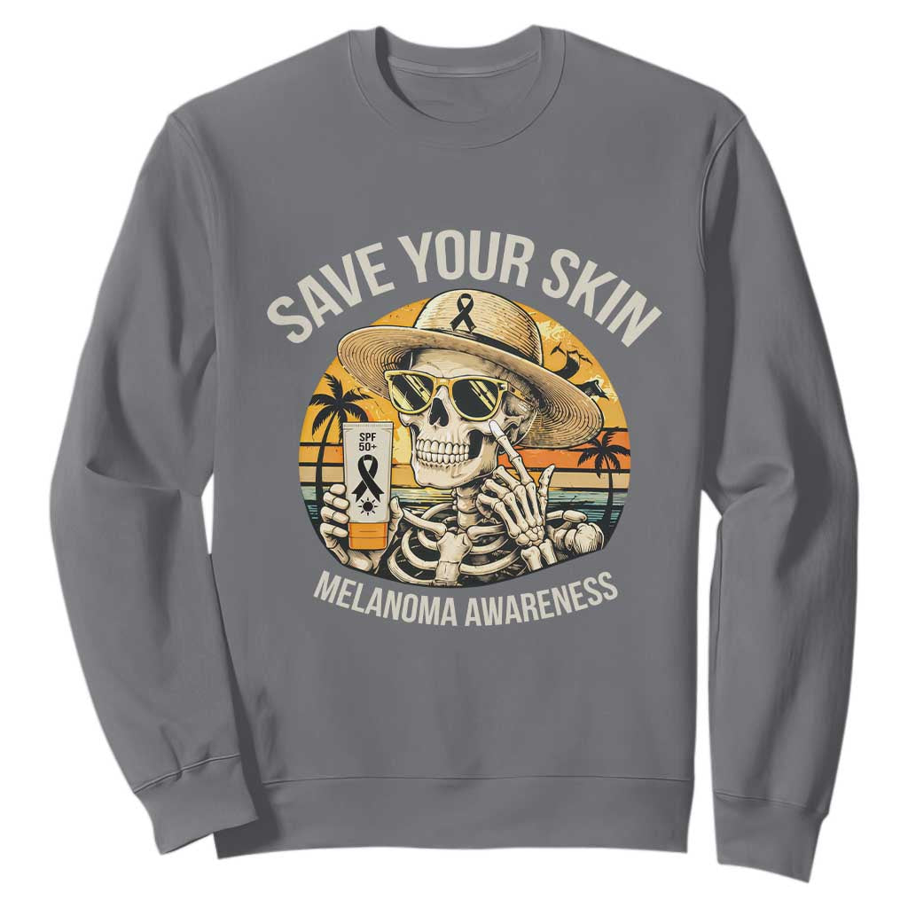 Funny Melanoma Cancer Graphic Sweatshirt Save Your Skin