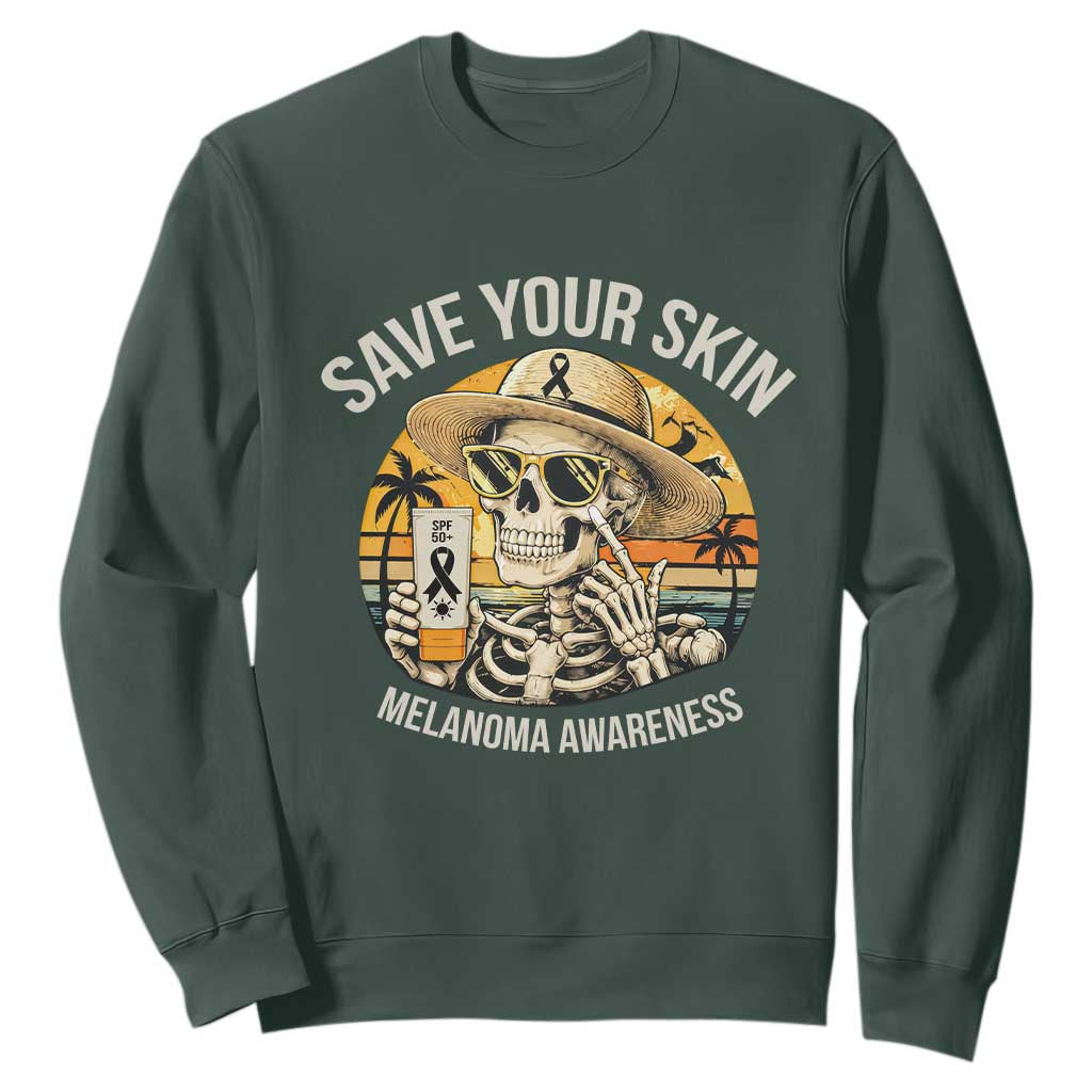 Funny Melanoma Cancer Graphic Sweatshirt Save Your Skin