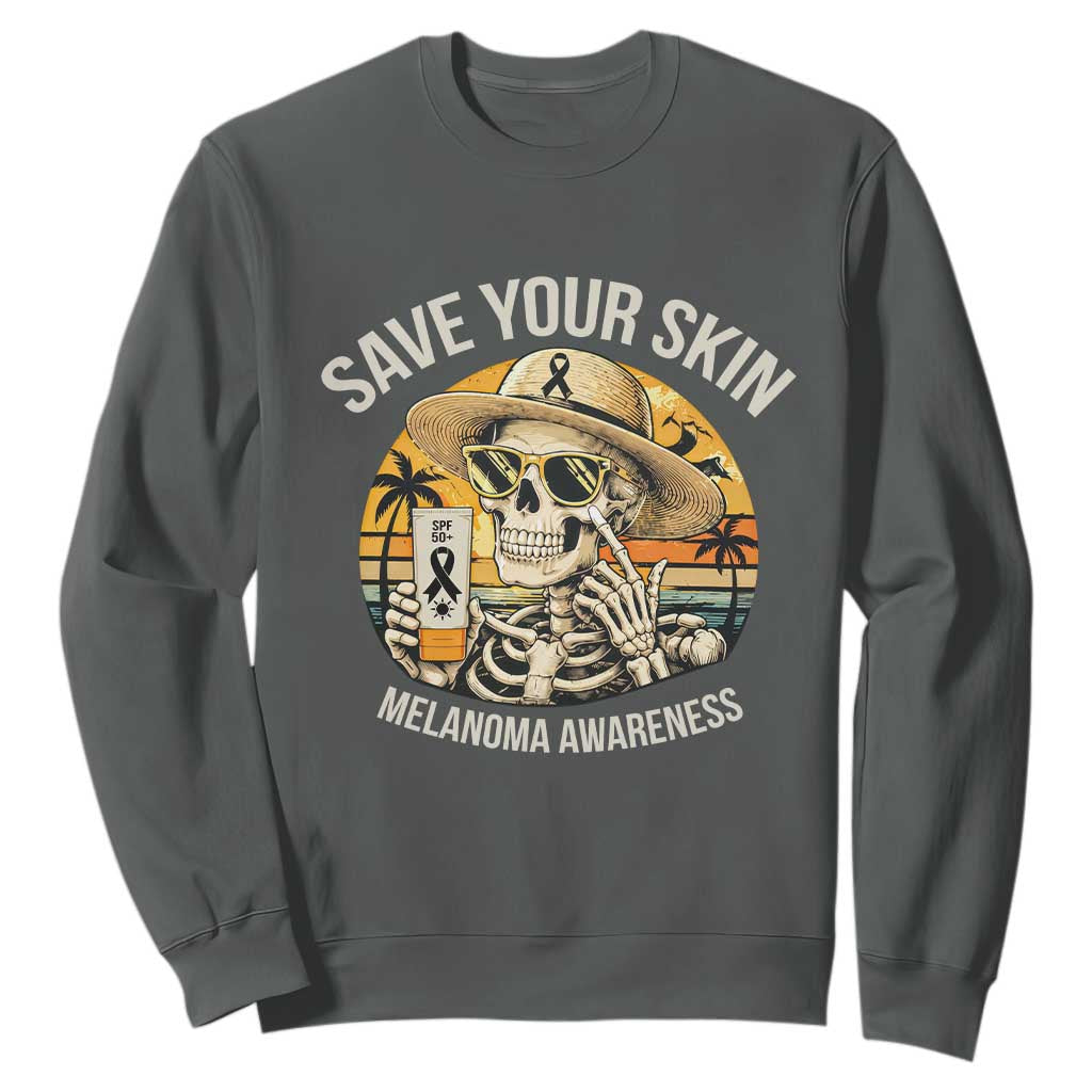 Funny Melanoma Cancer Graphic Sweatshirt Save Your Skin