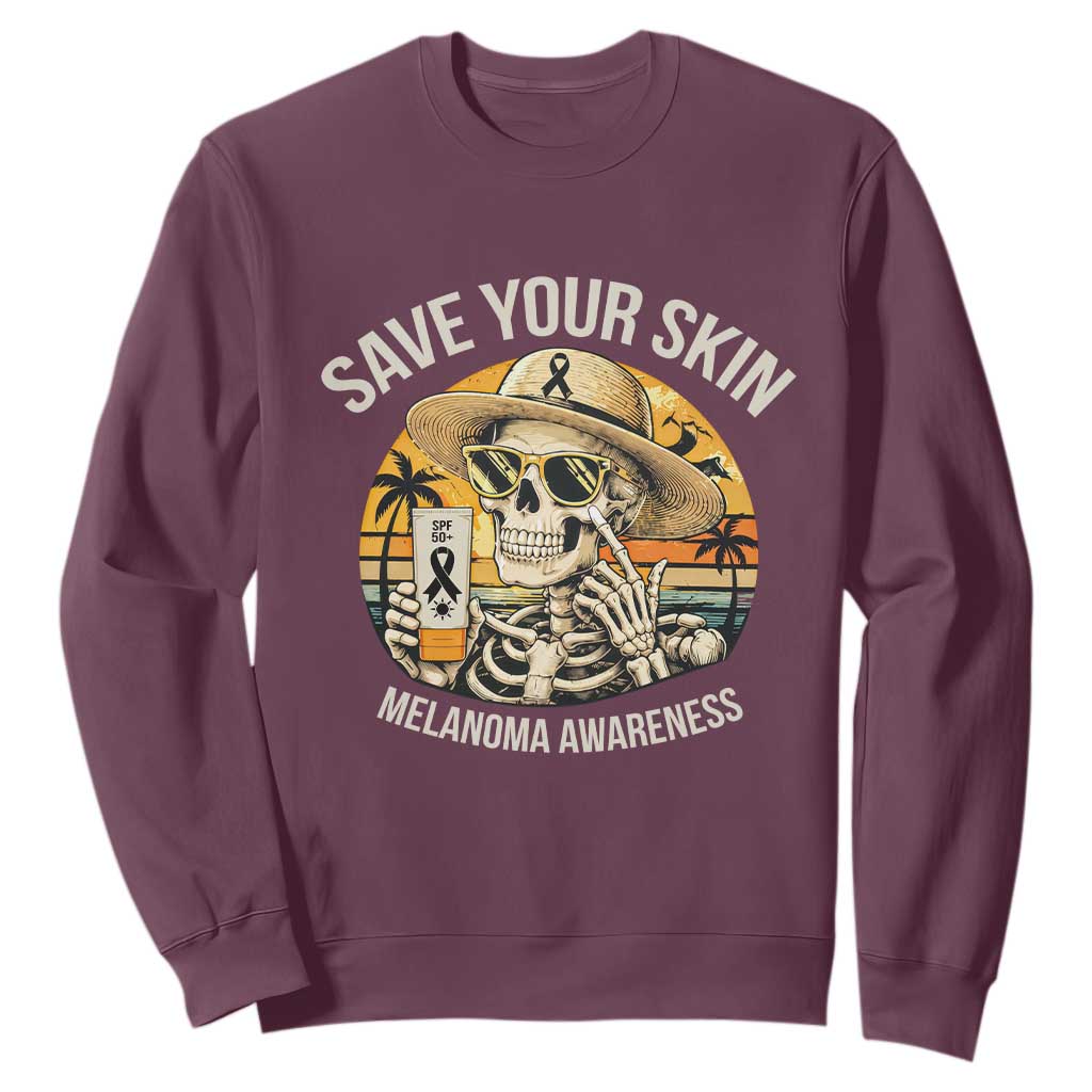 Funny Melanoma Cancer Graphic Sweatshirt Save Your Skin