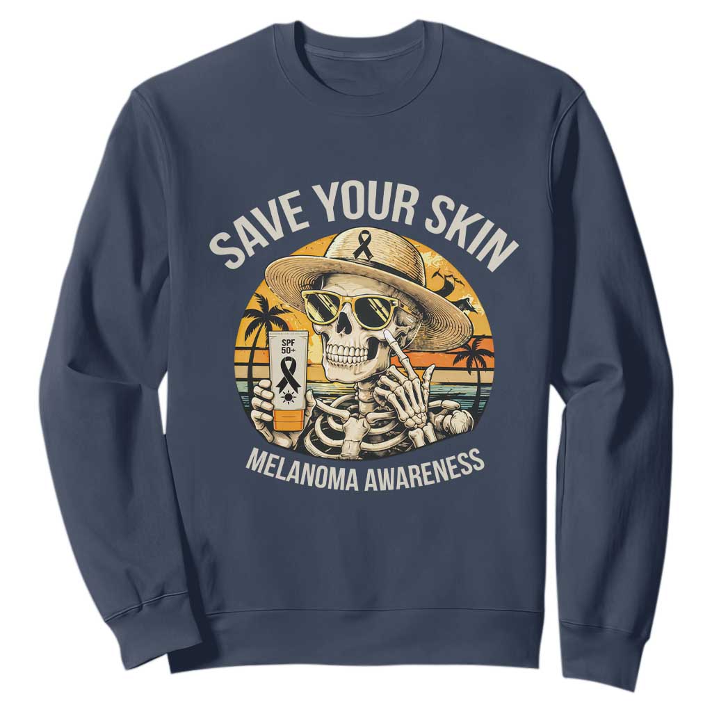 Funny Melanoma Cancer Graphic Sweatshirt Save Your Skin