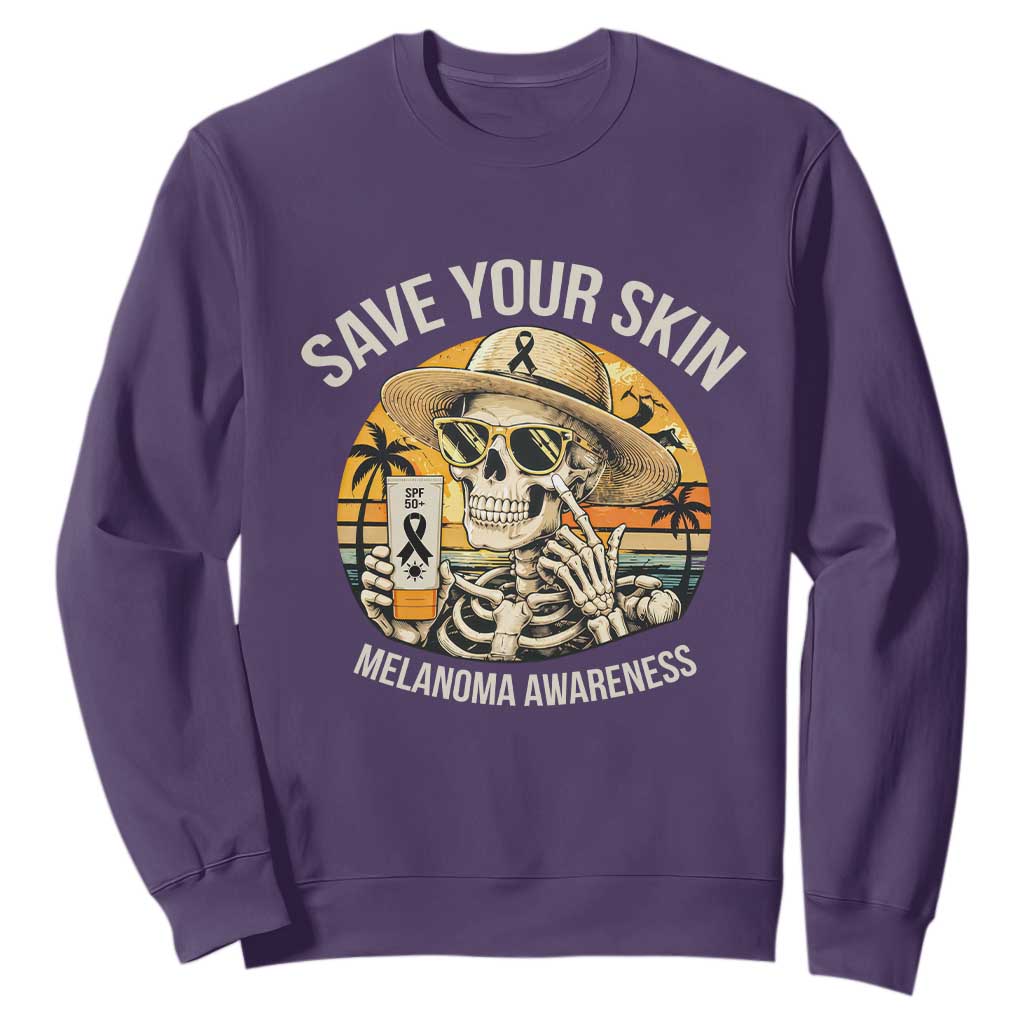 Funny Melanoma Cancer Graphic Sweatshirt Save Your Skin