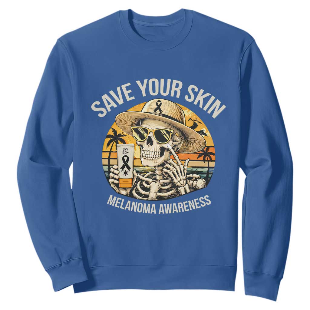 Funny Melanoma Cancer Graphic Sweatshirt Save Your Skin