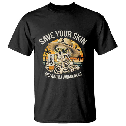 Funny Melanoma Cancer Graphic T Shirt Save Your Skin