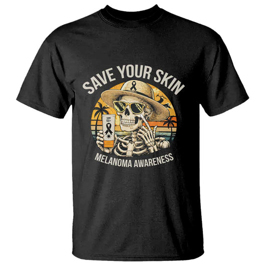 Funny Melanoma Cancer Graphic T Shirt Save Your Skin