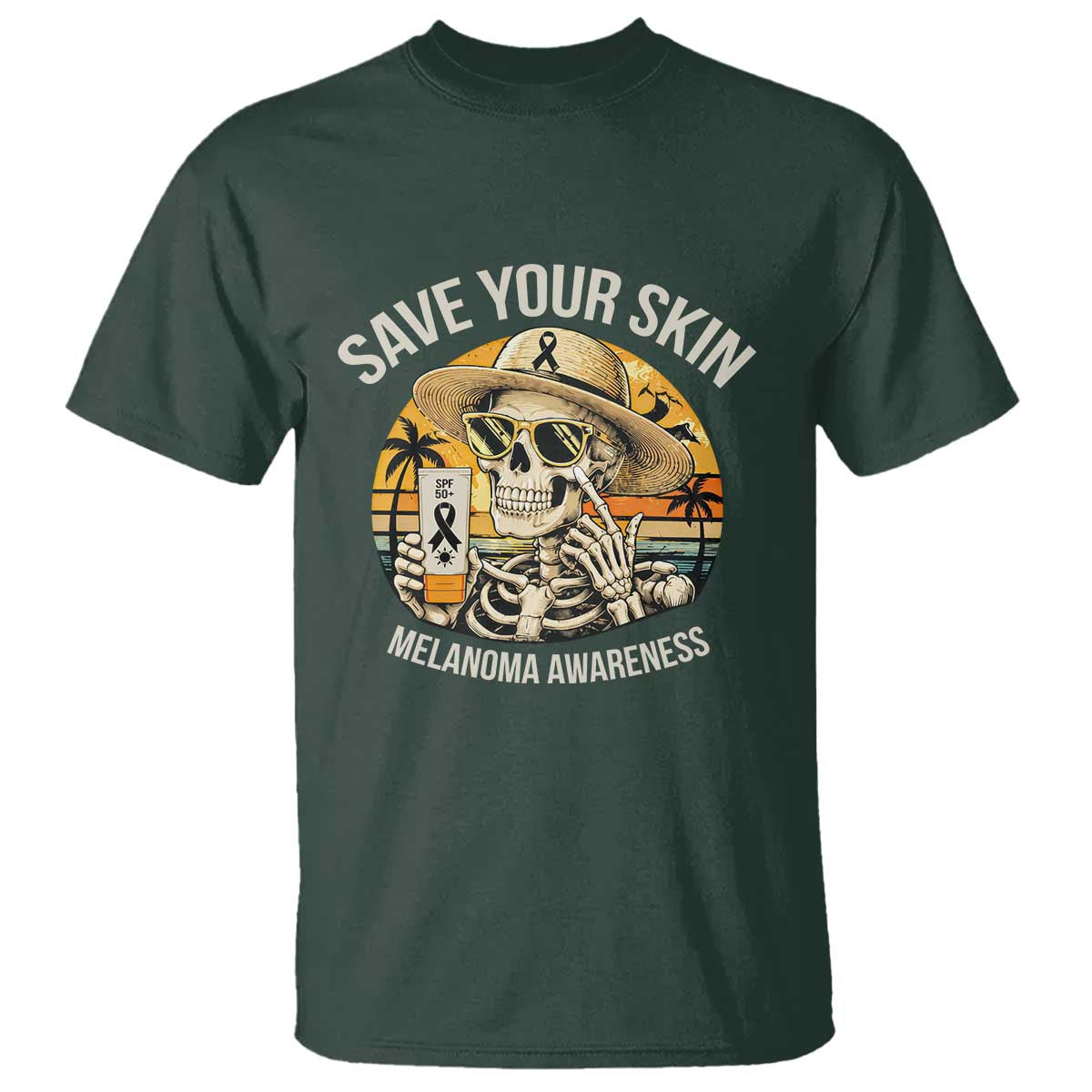 Funny Melanoma Cancer Graphic T Shirt Save Your Skin