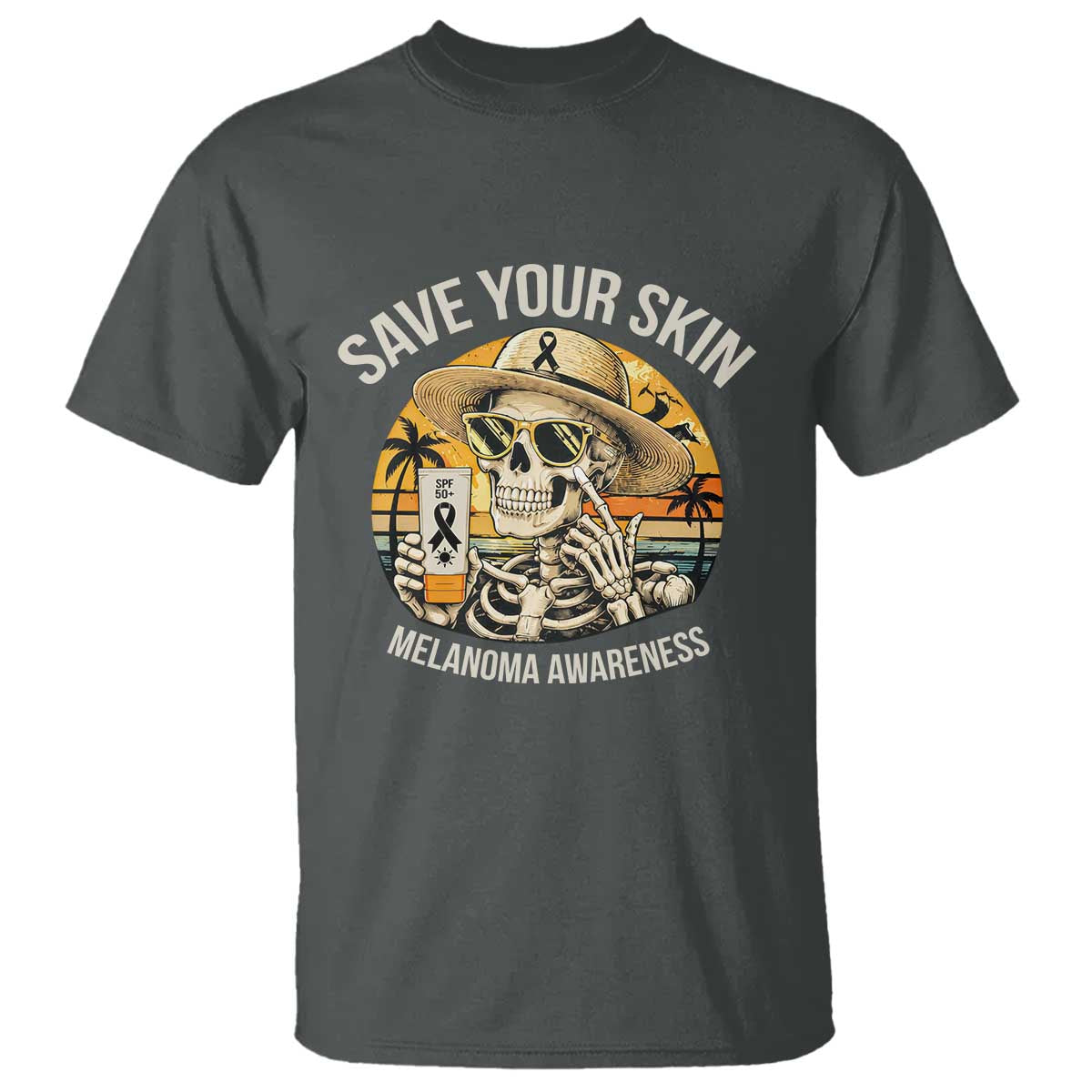 Funny Melanoma Cancer Graphic T Shirt Save Your Skin
