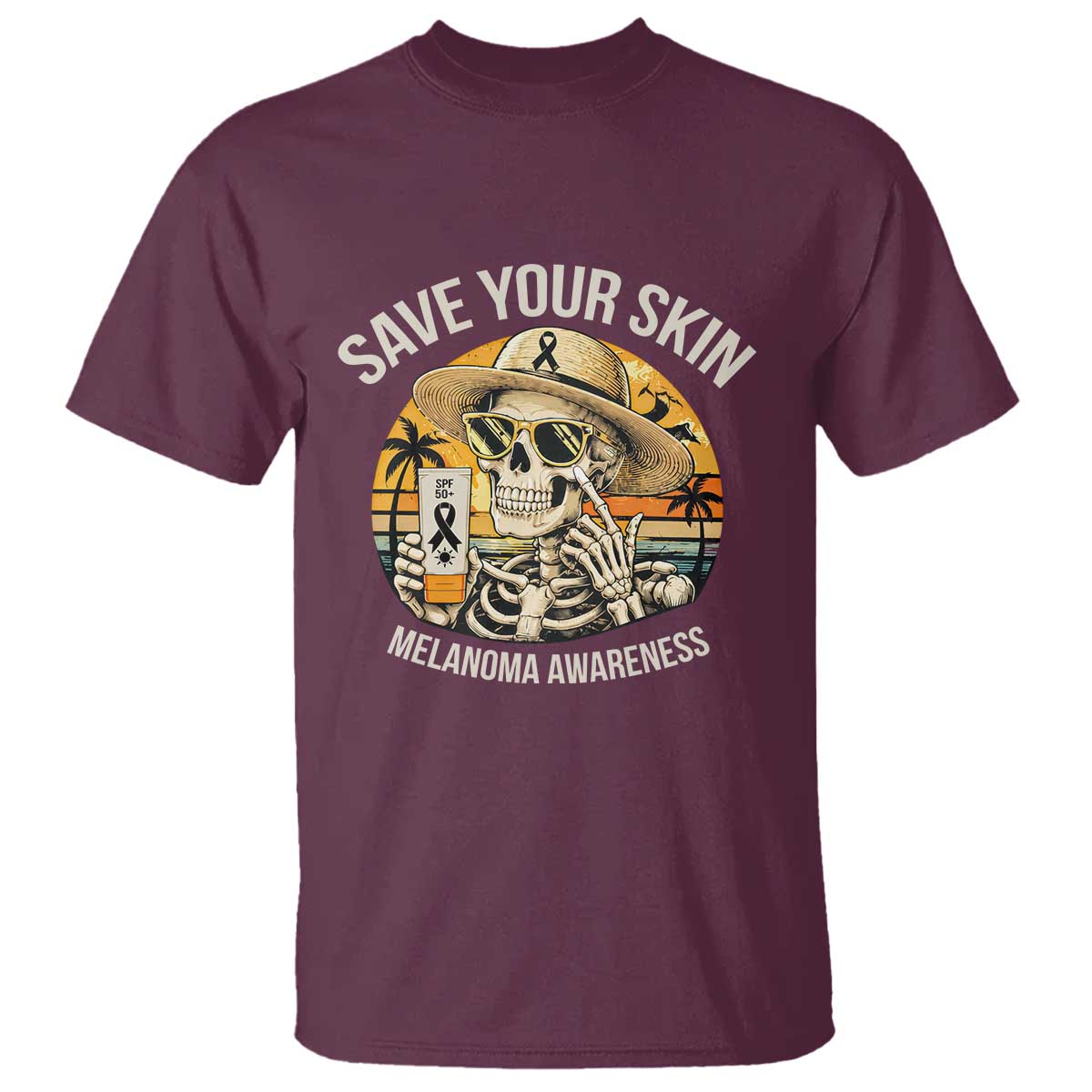 Funny Melanoma Cancer Graphic T Shirt Save Your Skin