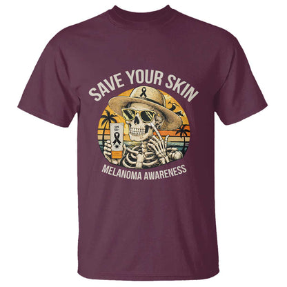 Funny Melanoma Cancer Graphic T Shirt Save Your Skin