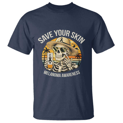 Funny Melanoma Cancer Graphic T Shirt Save Your Skin