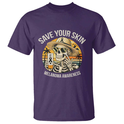Funny Melanoma Cancer Graphic T Shirt Save Your Skin