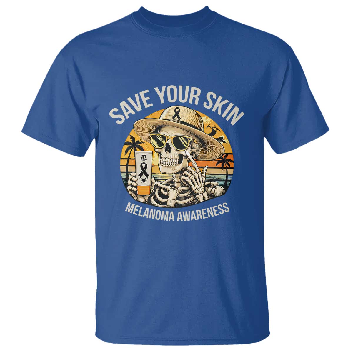 Funny Melanoma Cancer Graphic T Shirt Save Your Skin