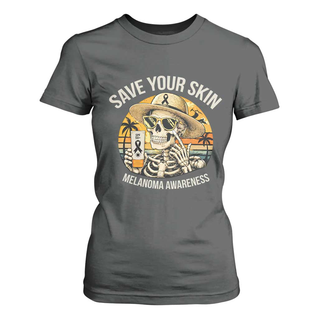 Funny Melanoma Cancer Graphic T Shirt For Women Save Your Skin