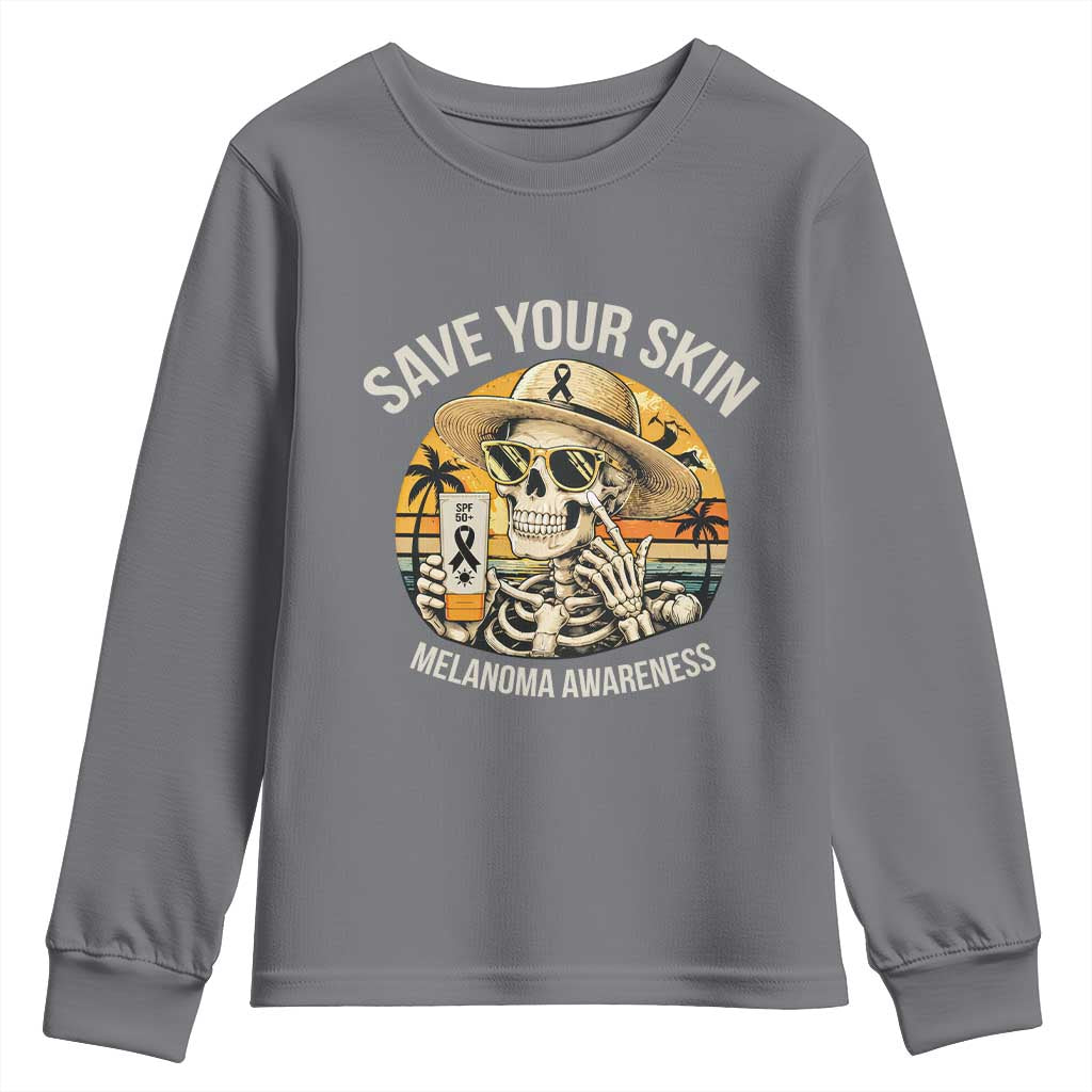 Funny Melanoma Cancer Graphic Youth Sweatshirt Save Your Skin