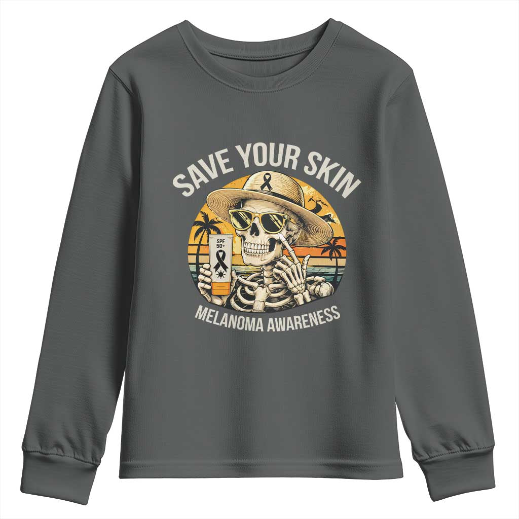 Funny Melanoma Cancer Graphic Youth Sweatshirt Save Your Skin