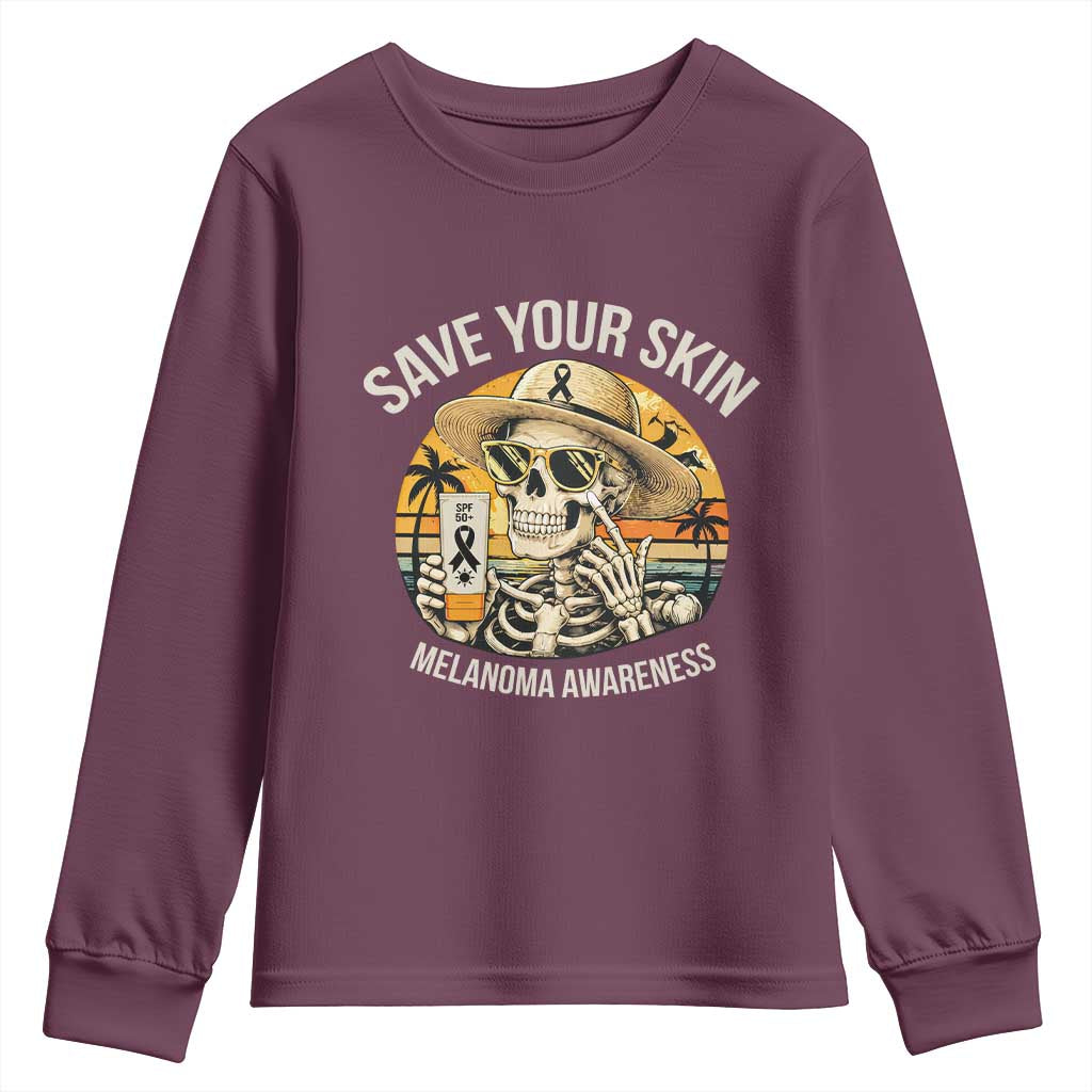Funny Melanoma Cancer Graphic Youth Sweatshirt Save Your Skin