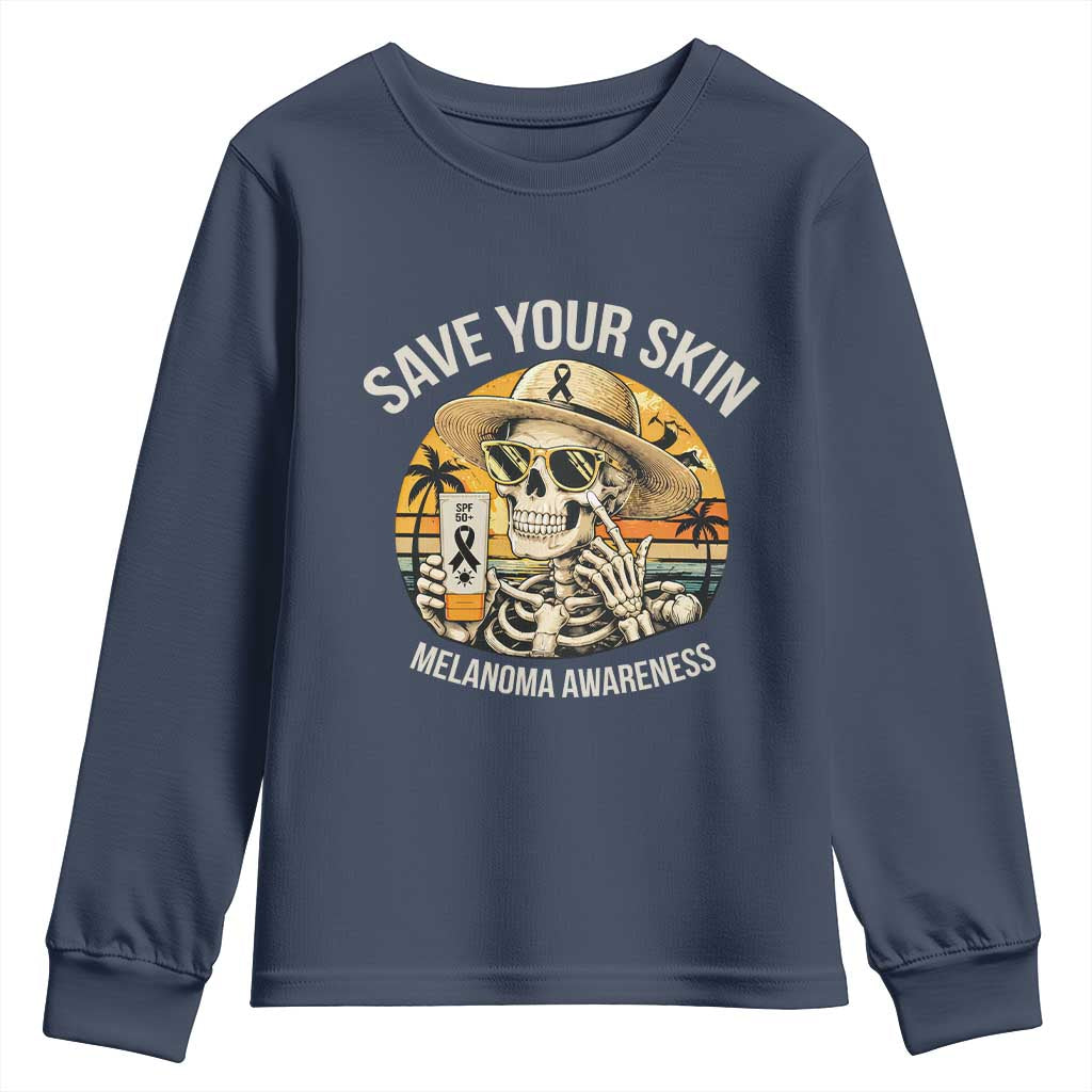 Funny Melanoma Cancer Graphic Youth Sweatshirt Save Your Skin