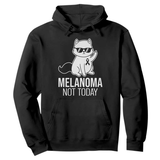 Funny Melanoma Fighter Cat Hoodie Not Today Skin Cancer