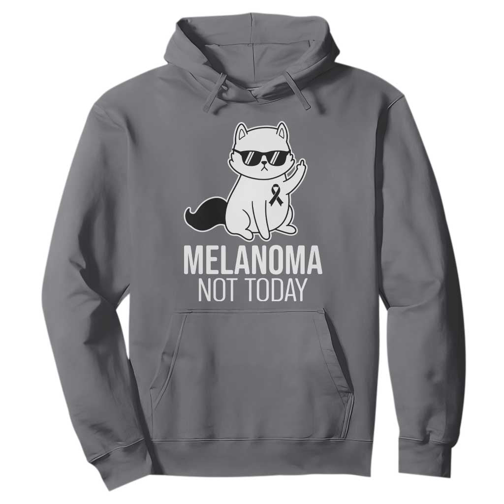 Funny Melanoma Fighter Cat Hoodie Not Today Skin Cancer