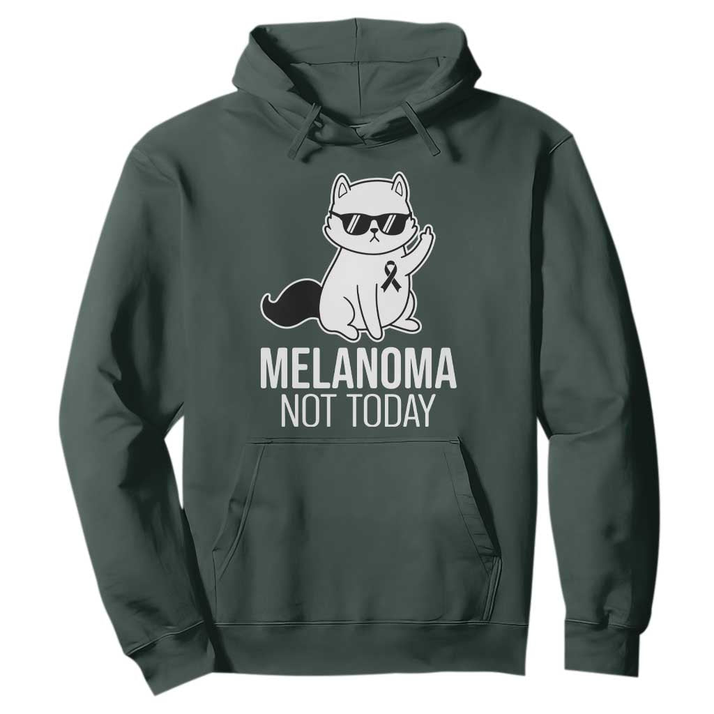 Funny Melanoma Fighter Cat Hoodie Not Today Skin Cancer