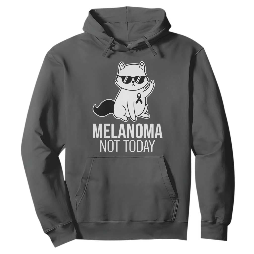 Funny Melanoma Fighter Cat Hoodie Not Today Skin Cancer