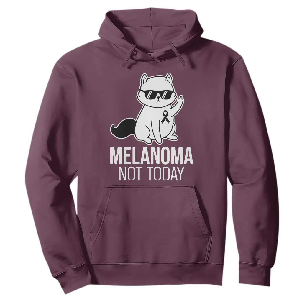Funny Melanoma Fighter Cat Hoodie Not Today Skin Cancer