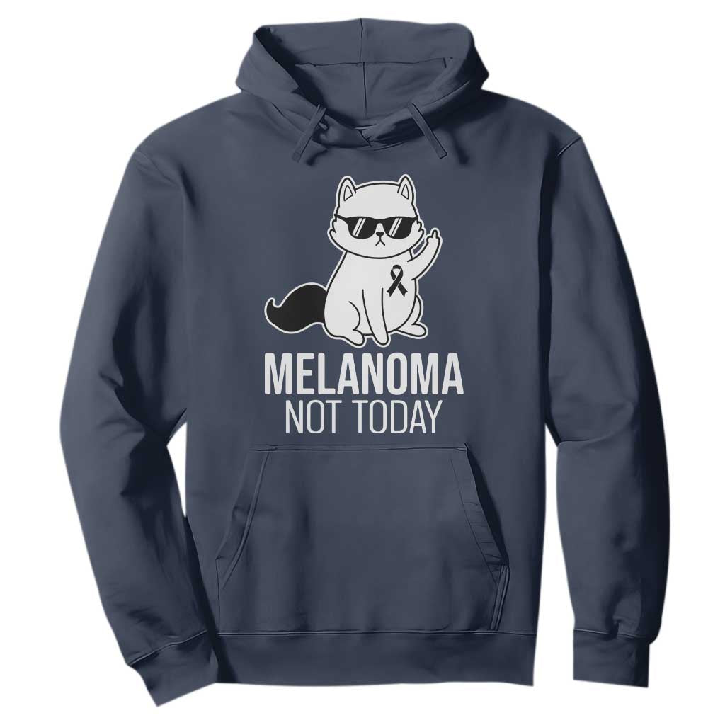 Funny Melanoma Fighter Cat Hoodie Not Today Skin Cancer