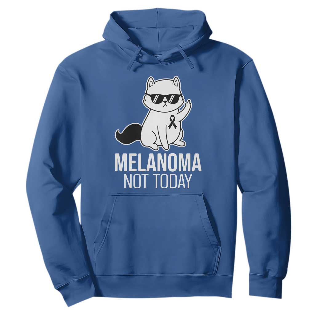Funny Melanoma Fighter Cat Hoodie Not Today Skin Cancer