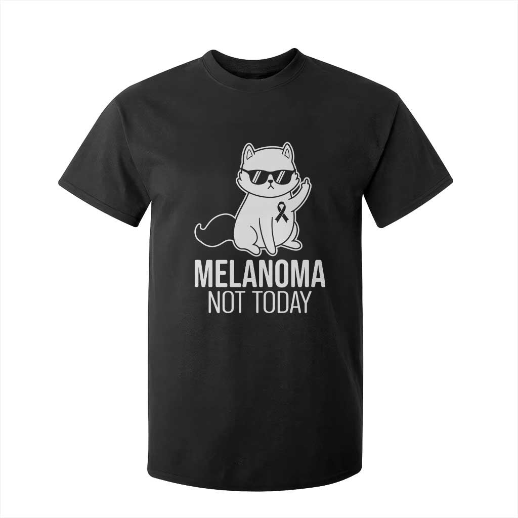 Funny Melanoma Fighter Cat T Shirt For Kid Not Today Skin Cancer