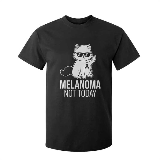 Funny Melanoma Fighter Cat T Shirt For Kid Not Today Skin Cancer