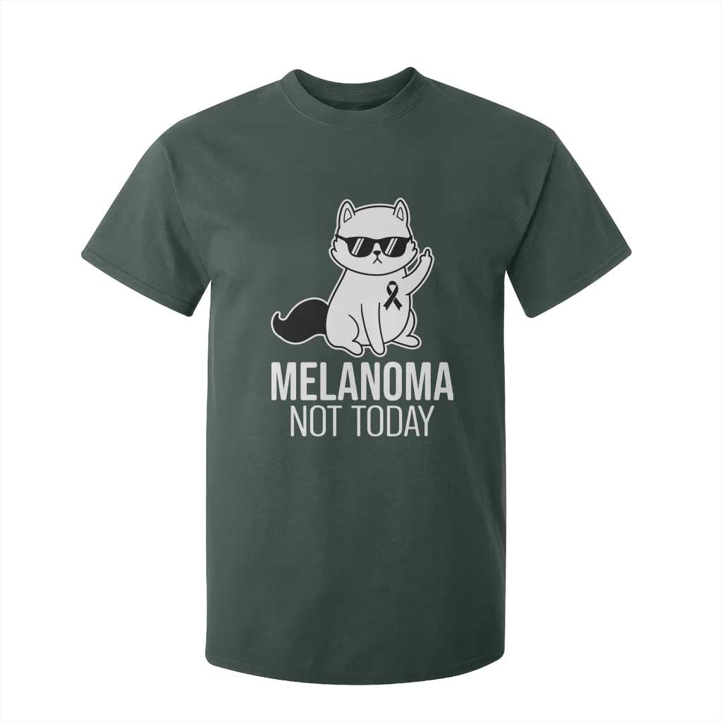 Funny Melanoma Fighter Cat T Shirt For Kid Not Today Skin Cancer