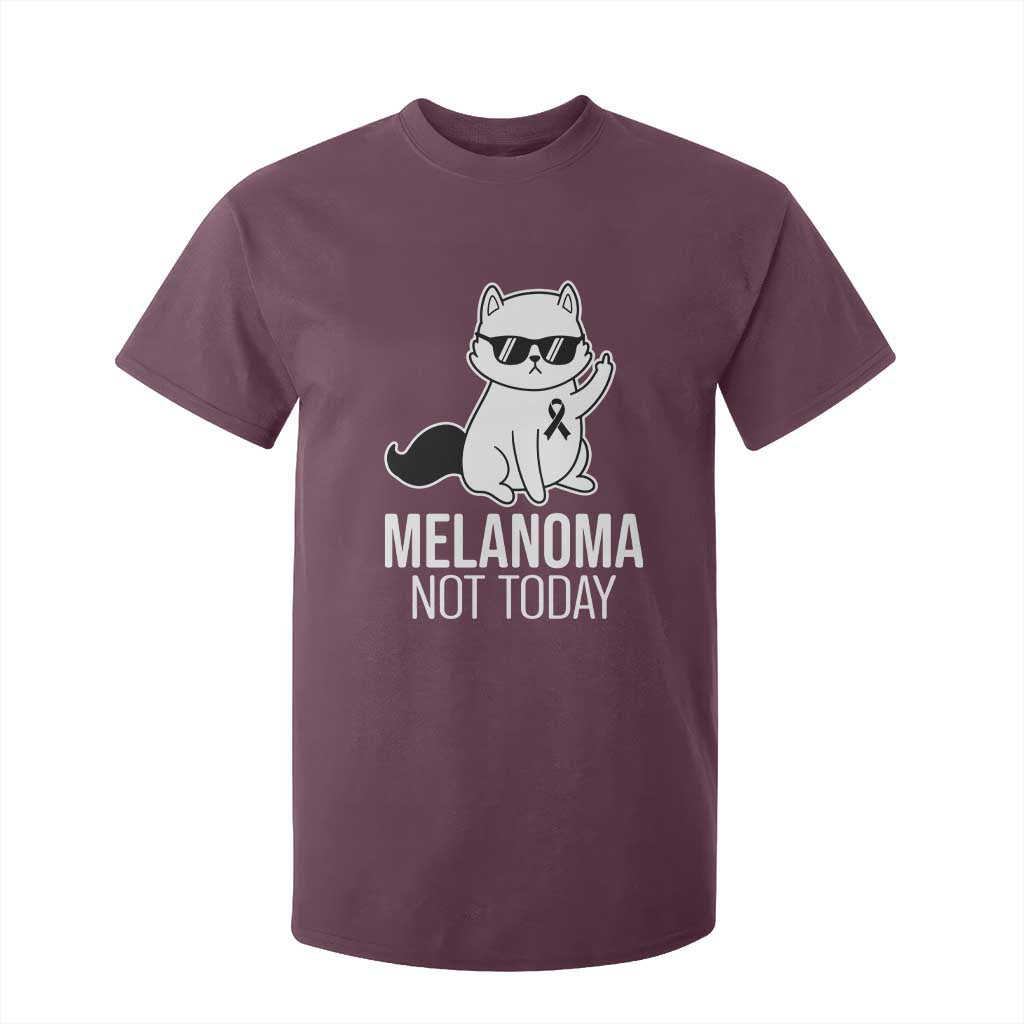 Funny Melanoma Fighter Cat T Shirt For Kid Not Today Skin Cancer