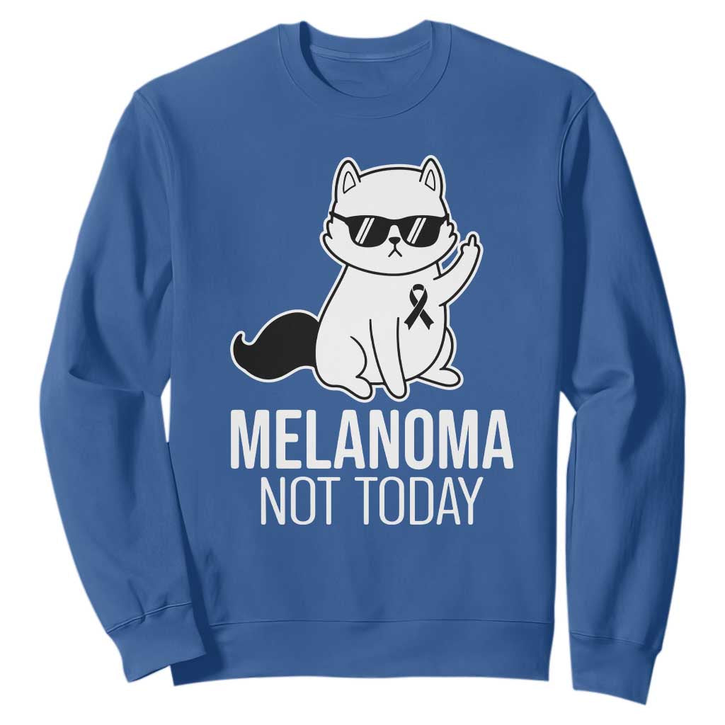 Funny Melanoma Fighter Cat Sweatshirt Not Today Skin Cancer