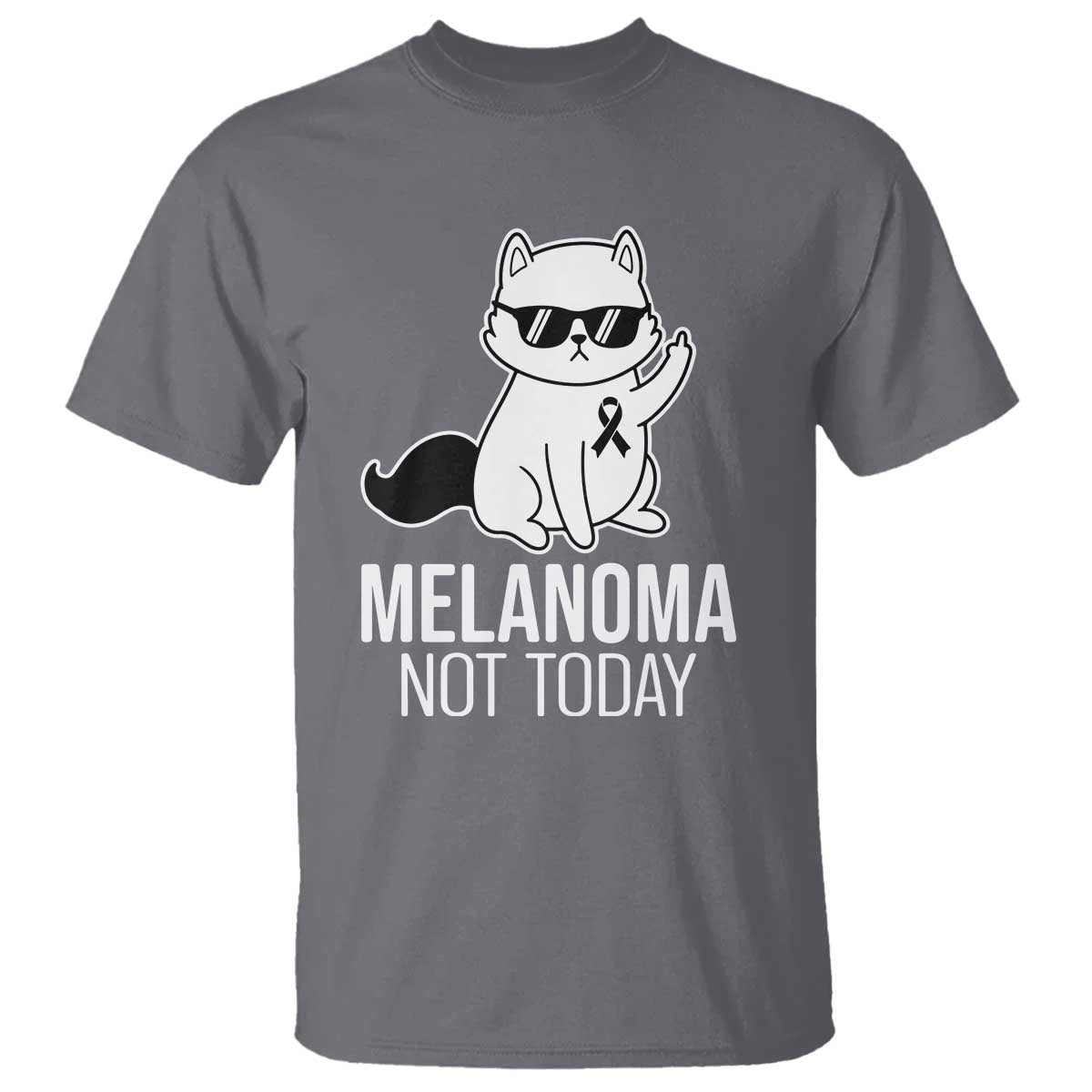 Funny Melanoma Fighter Cat T Shirt Not Today Skin Cancer