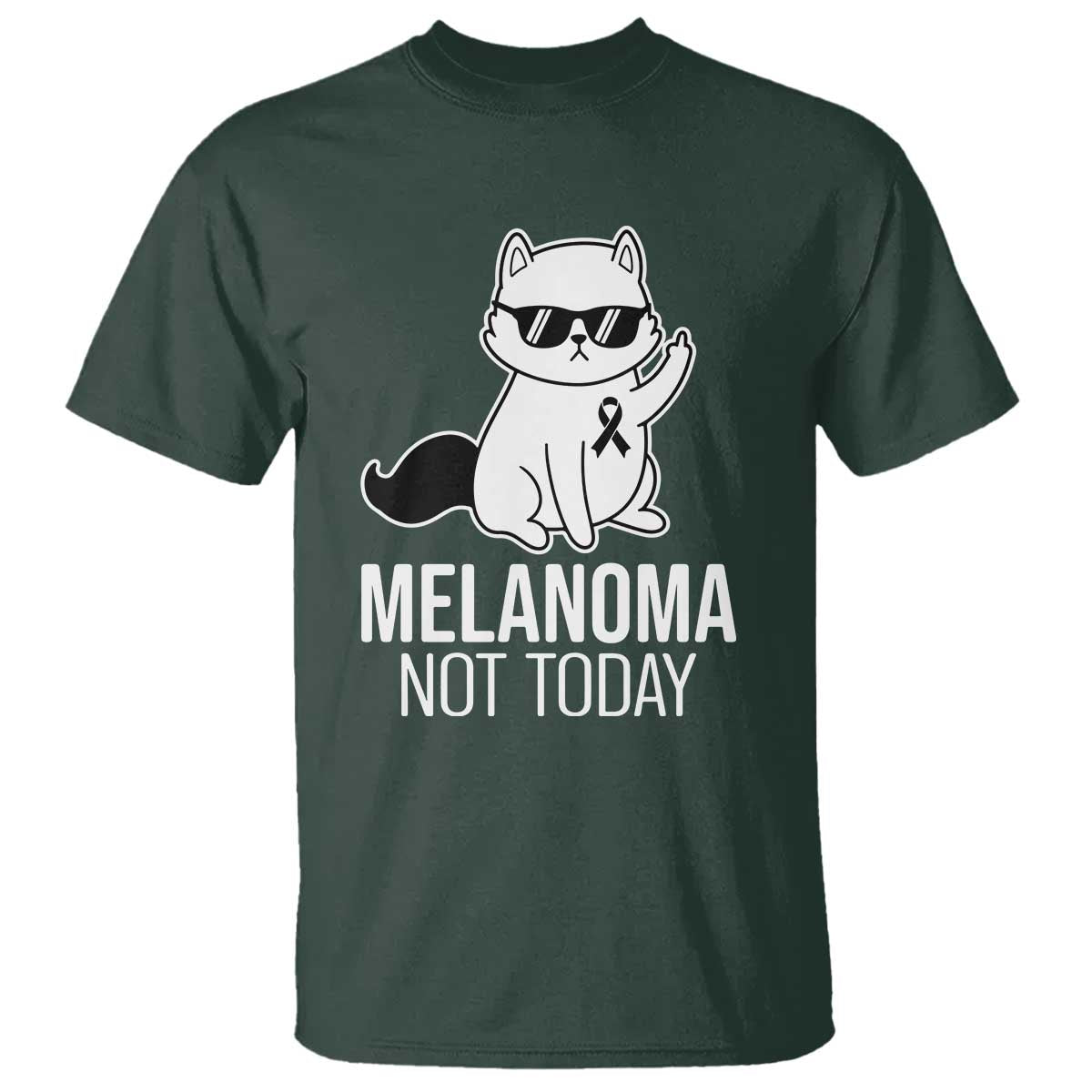Funny Melanoma Fighter Cat T Shirt Not Today Skin Cancer
