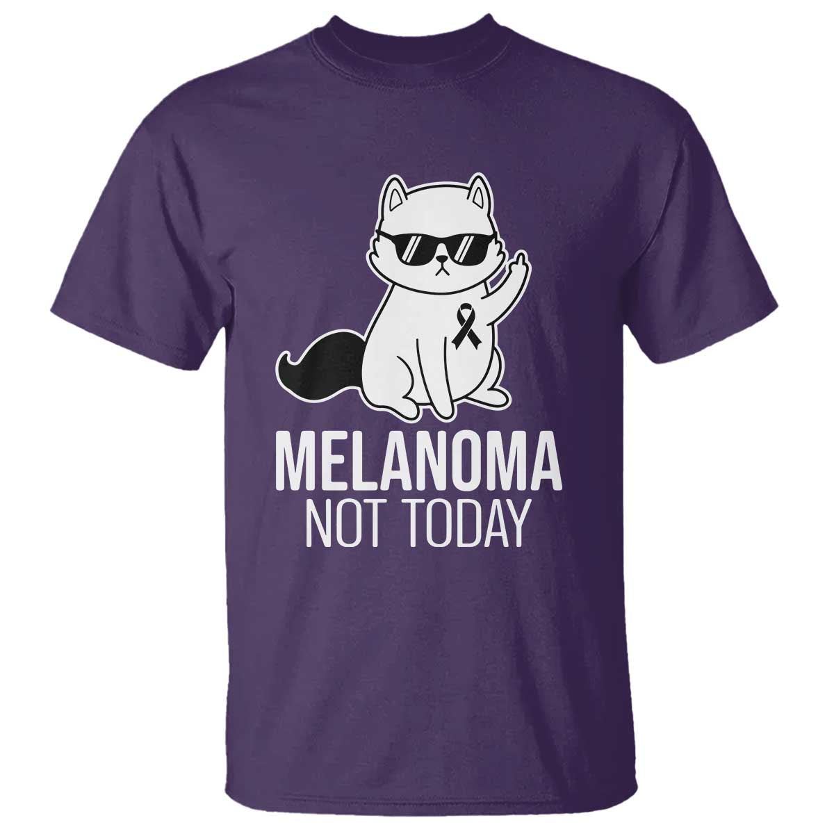 Funny Melanoma Fighter Cat T Shirt Not Today Skin Cancer