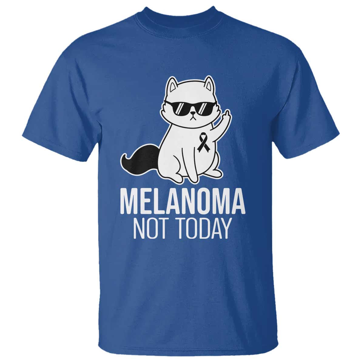 Funny Melanoma Fighter Cat T Shirt Not Today Skin Cancer