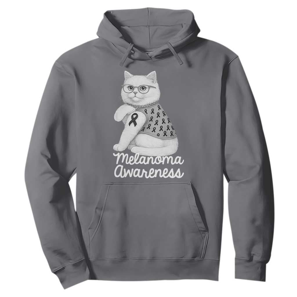 British Shorthair Skin Cancer Support Hoodie Melanoma Fighter Cat Gift