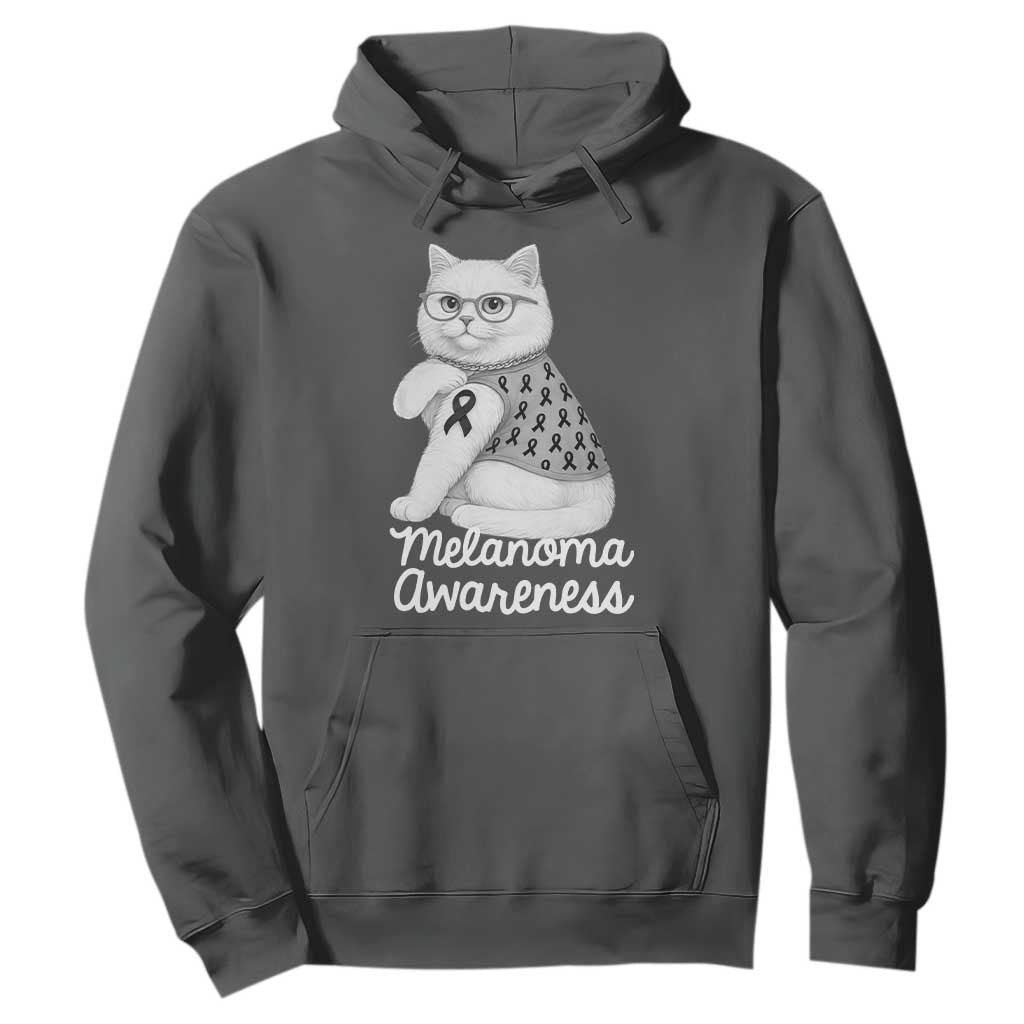 British Shorthair Skin Cancer Support Hoodie Melanoma Fighter Cat Gift