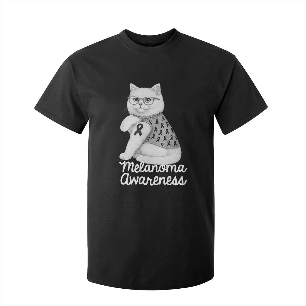 British Shorthair Skin Cancer Support T Shirt For Kid Melanoma Fighter Cat Gift