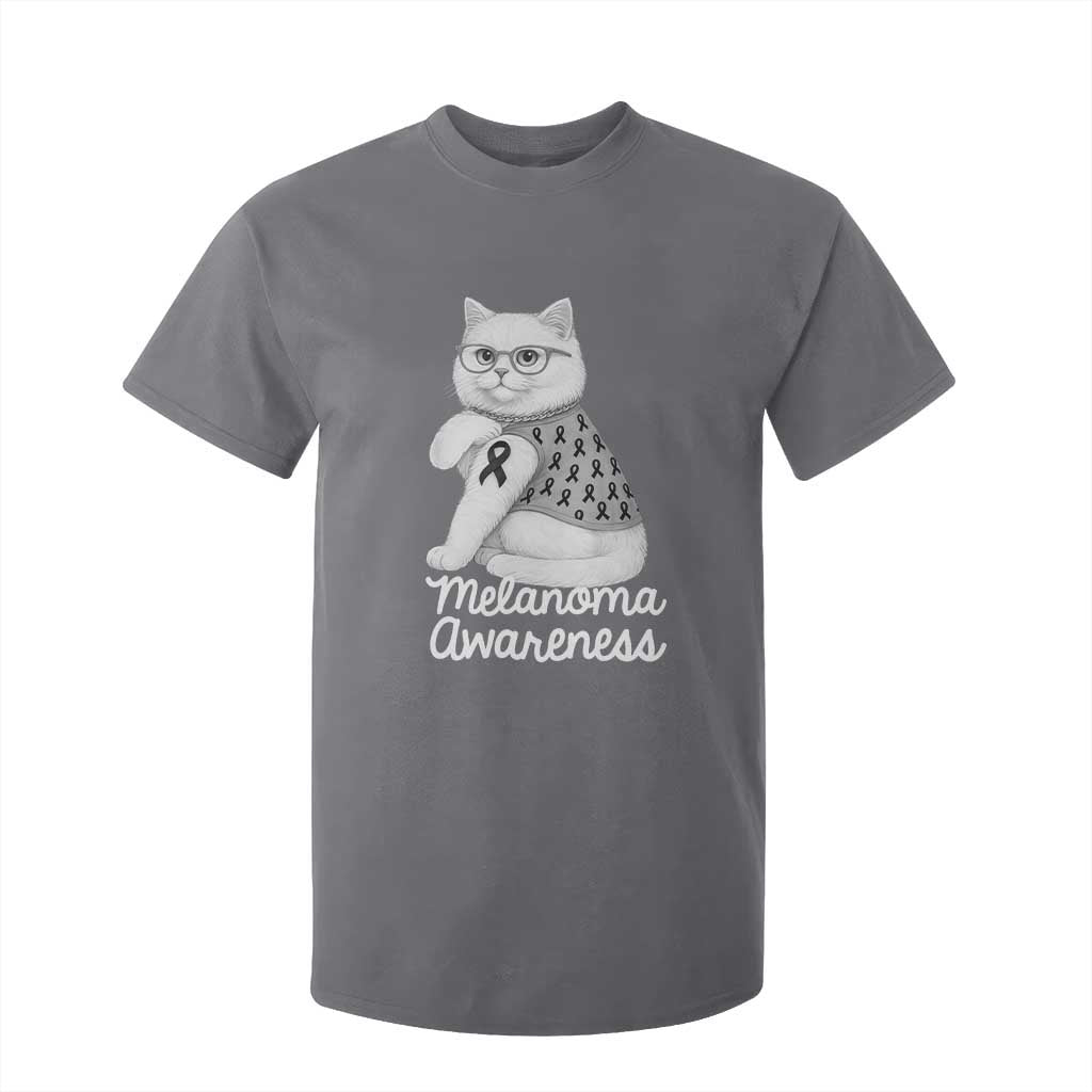 British Shorthair Skin Cancer Support T Shirt For Kid Melanoma Fighter Cat Gift