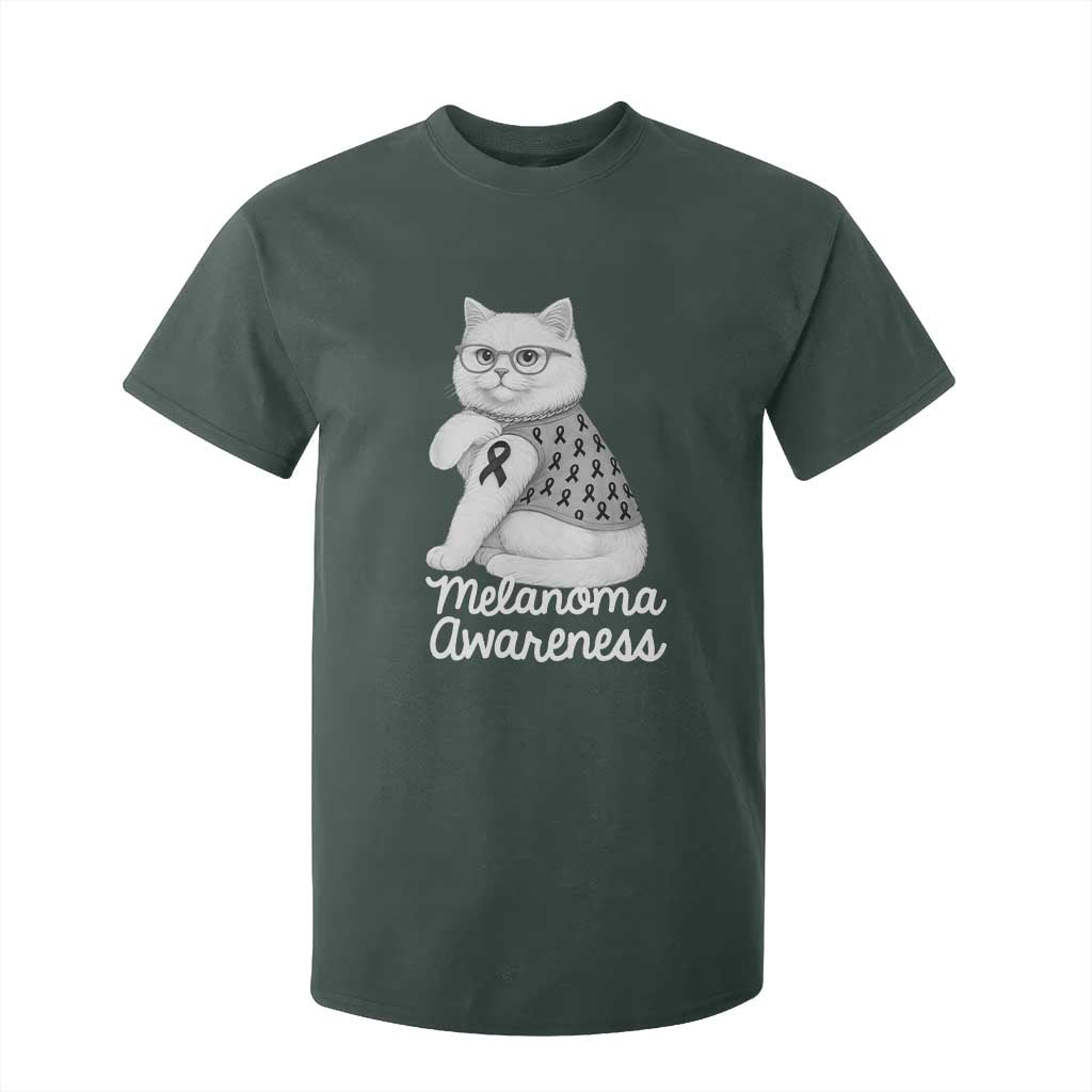 British Shorthair Skin Cancer Support T Shirt For Kid Melanoma Fighter Cat Gift