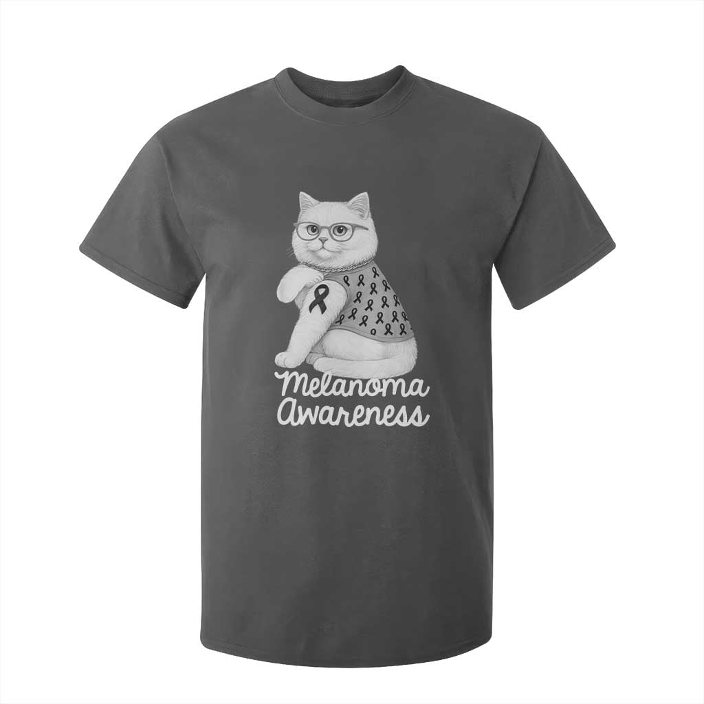 British Shorthair Skin Cancer Support T Shirt For Kid Melanoma Fighter Cat Gift