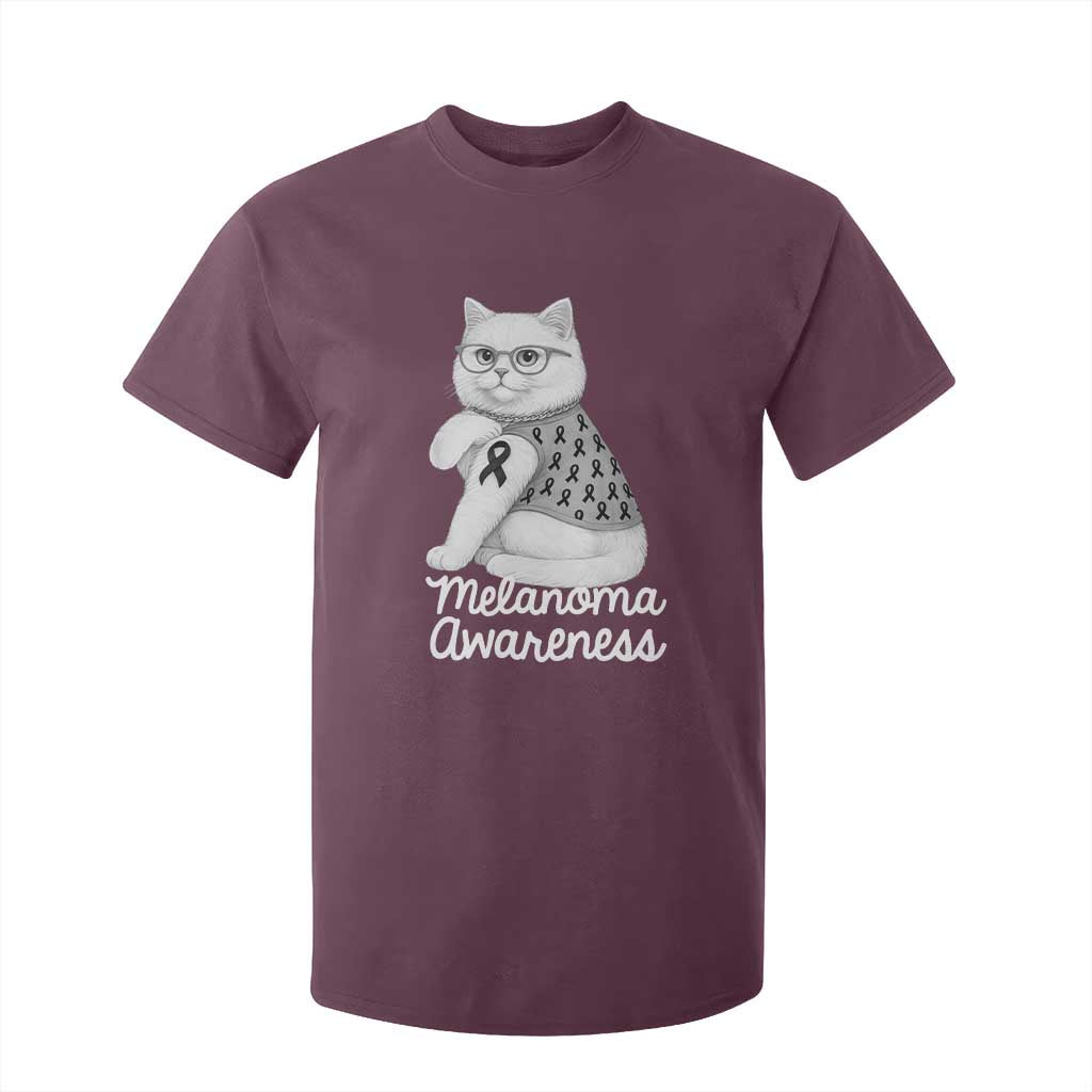 British Shorthair Skin Cancer Support T Shirt For Kid Melanoma Fighter Cat Gift