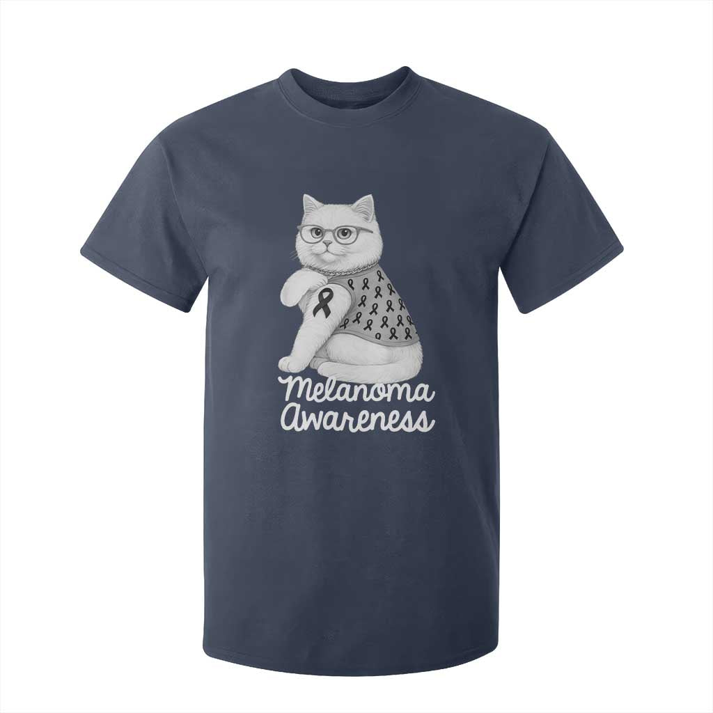British Shorthair Skin Cancer Support T Shirt For Kid Melanoma Fighter Cat Gift