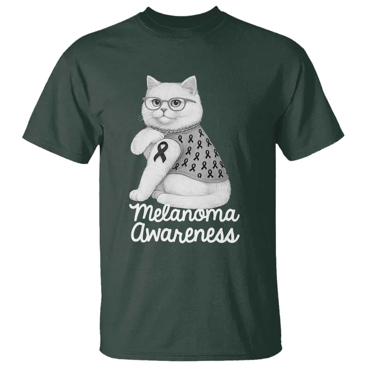 British Shorthair Skin Cancer Support T Shirt Melanoma Fighter Cat Gift